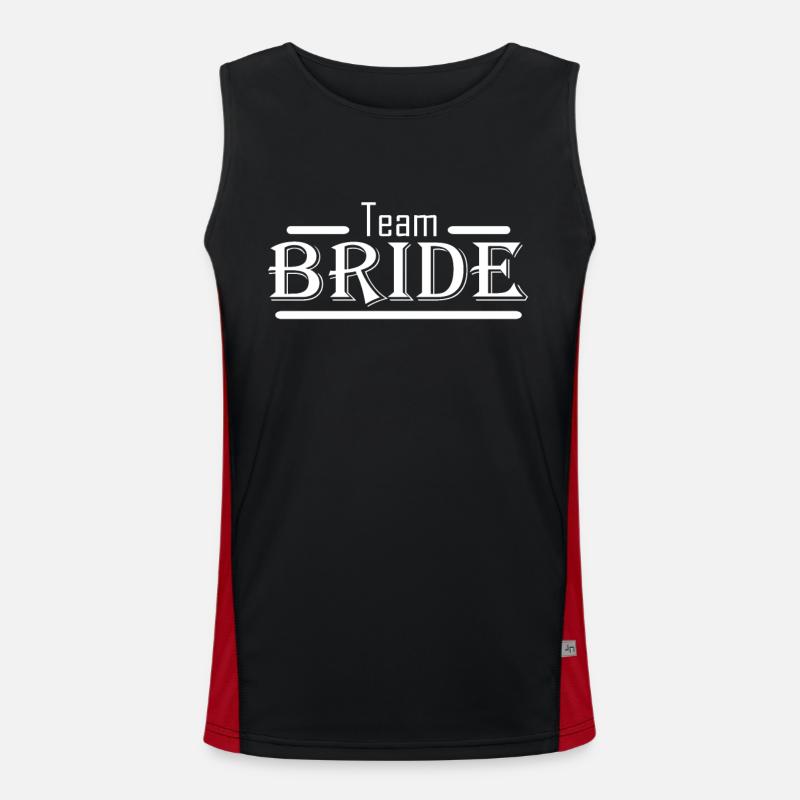 Team Bride - Men's Functional Contrast Tank Top  - black/red