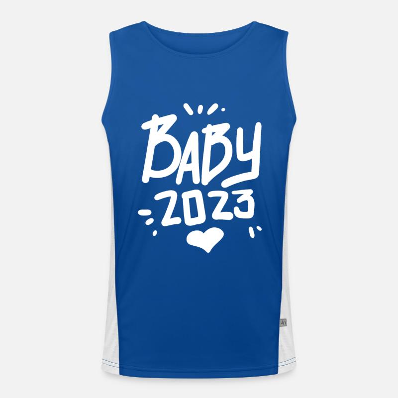 Grossesse Bébé enceinte 2023 Débardeur respirant contrasté Homme 