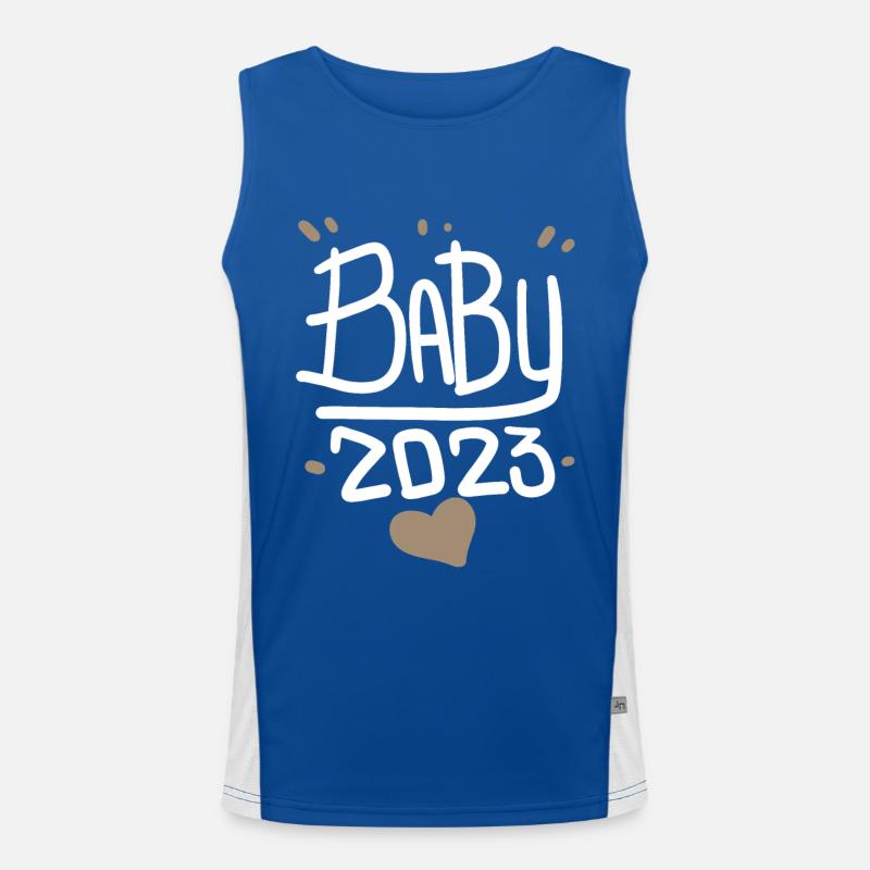 Grossesse Bébé enceinte 2023 Débardeur respirant contrasté Homme 