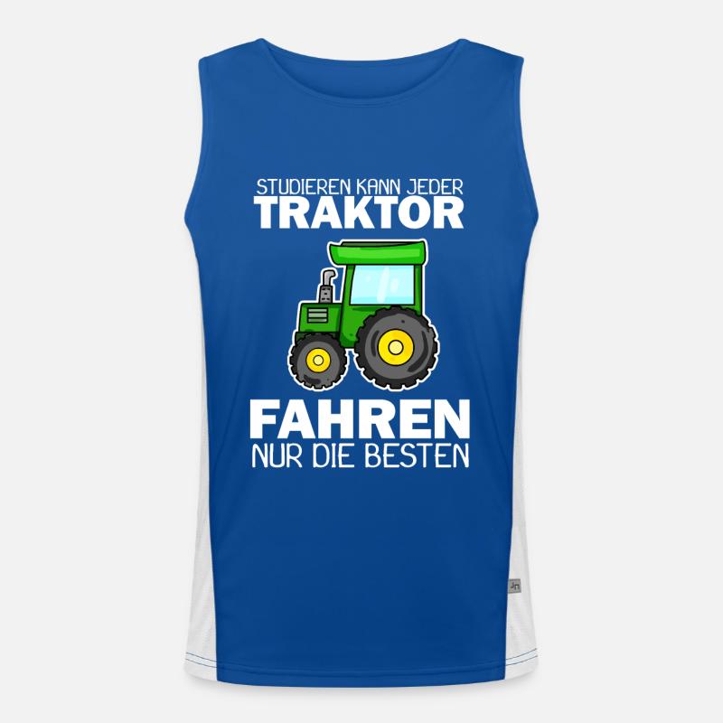 Traktor Trecker Spruch Funktionelles Kontrast-Tank Top für Männer 