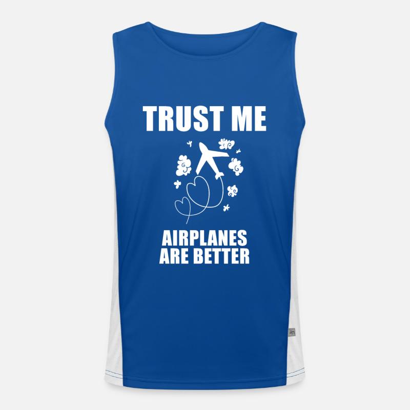 Flugzeug Pilot Spruch Geschenk Funktionelles Kontrast-Tank Top für Männer 