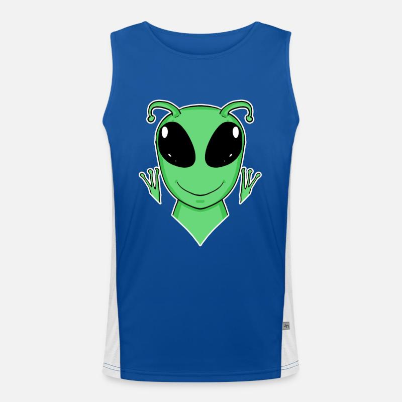 Alien Kopf Funktionelles Kontrast-Tank Top für Männer 