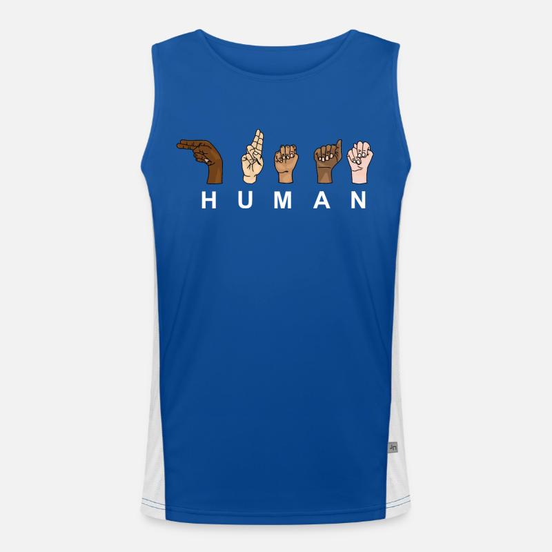 HUMAN - RESPECT - Handzeichen Funktionelles Kontrast-Tank Top für Männer 
