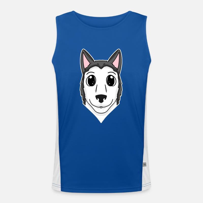 Propriétaire de chien de tête de husky sibérien Débardeur respirant contrasté Homme 