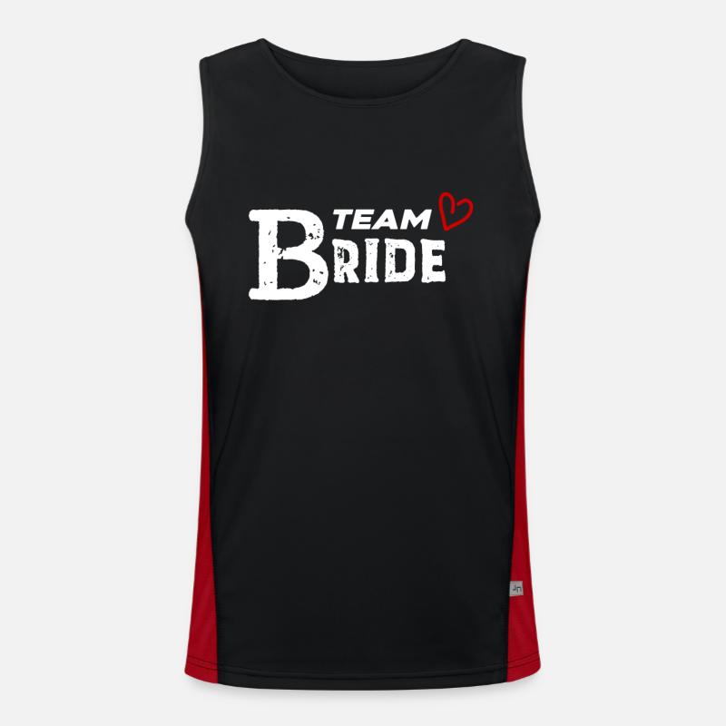 Bridal Wedding Celebration - Men's Functional Contrast Tank Top  - black/red