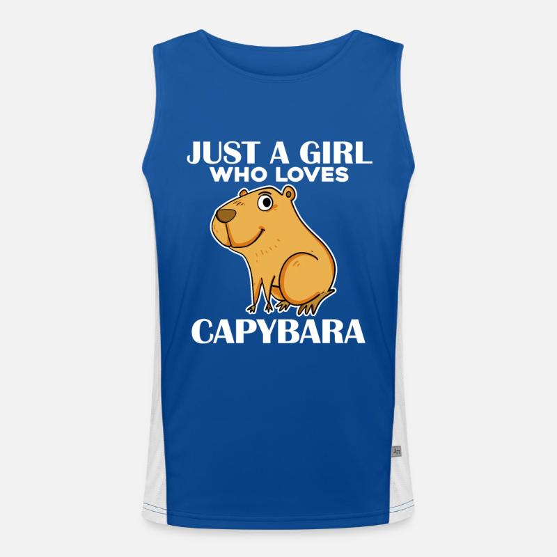 Capybara Mädchen Spruch Funktionelles Kontrast-Tank Top für Männer 