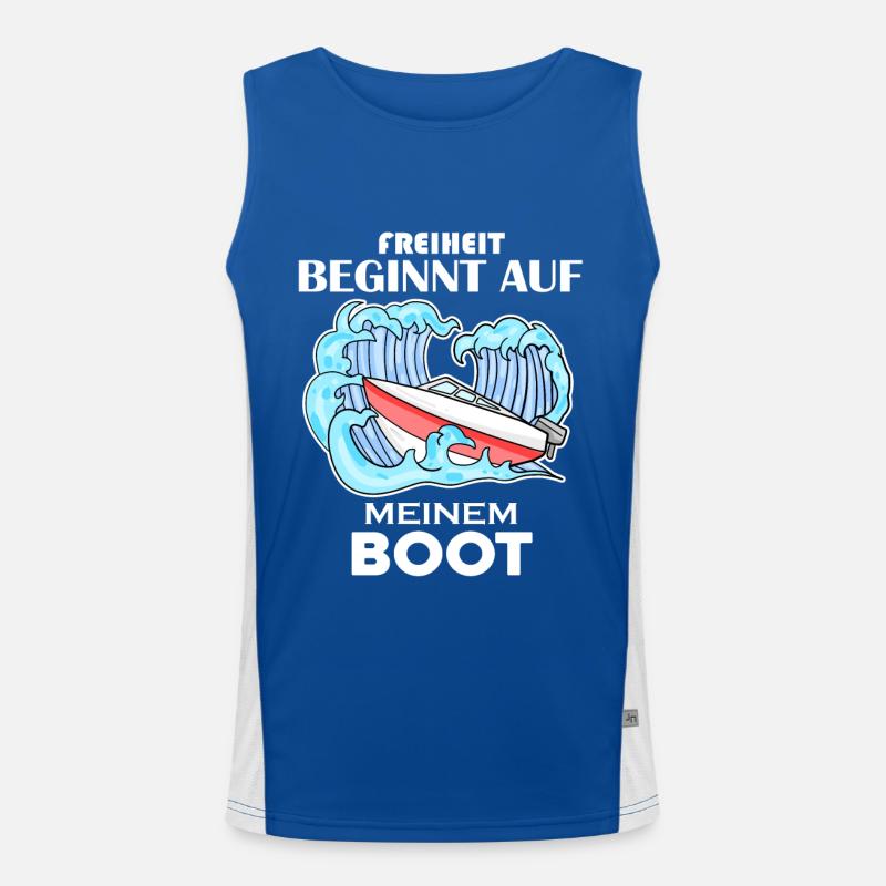 Motorboot Kapitän Boot Geschenk Funktionelles Kontrast-Tank Top für Männer 