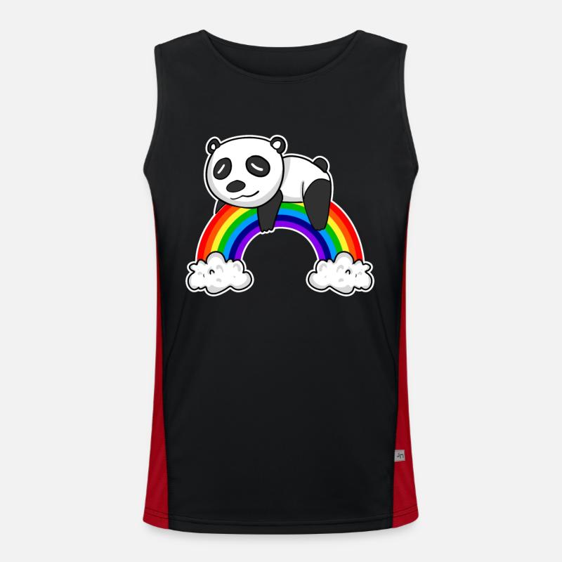 Rainbow Panda - Men's Functional Contrast Tank Top  - black/red