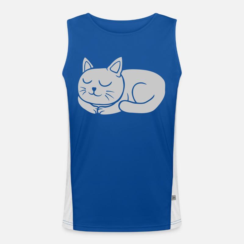 Chat endormi Comic Débardeur respirant contrasté Homme 