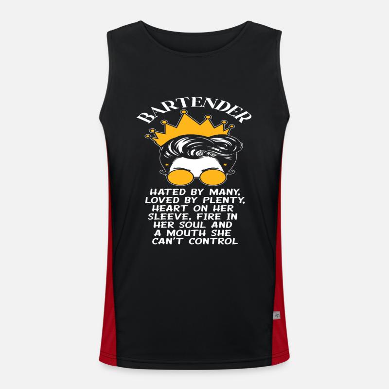 Frauen Beruf Arbeit Barkeeper Funktionelles Kontrast-Tank Top für Männer 