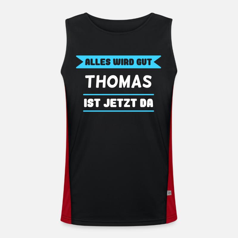 Thomas Name Design für stolze Thomas Funktionelles Kontrast-Tank Top für Männer 
