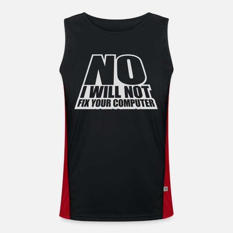 not fix your computer - Men's Functional Contrast Tank Top  - black/red