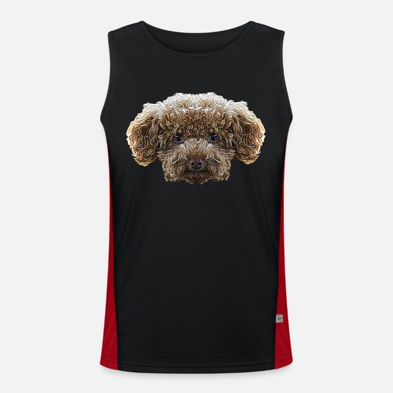 Toy Poodle Face Men's Functional Contrast Tank Top 