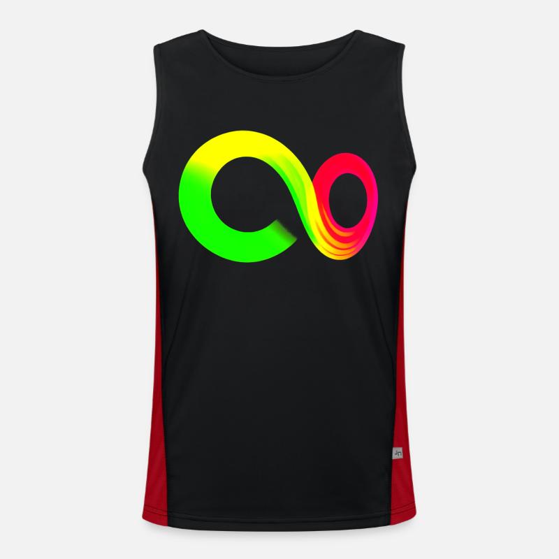 Rainbow Course Infinite Infinity Symbol - Men's Functional Contrast Tank Top - black/red