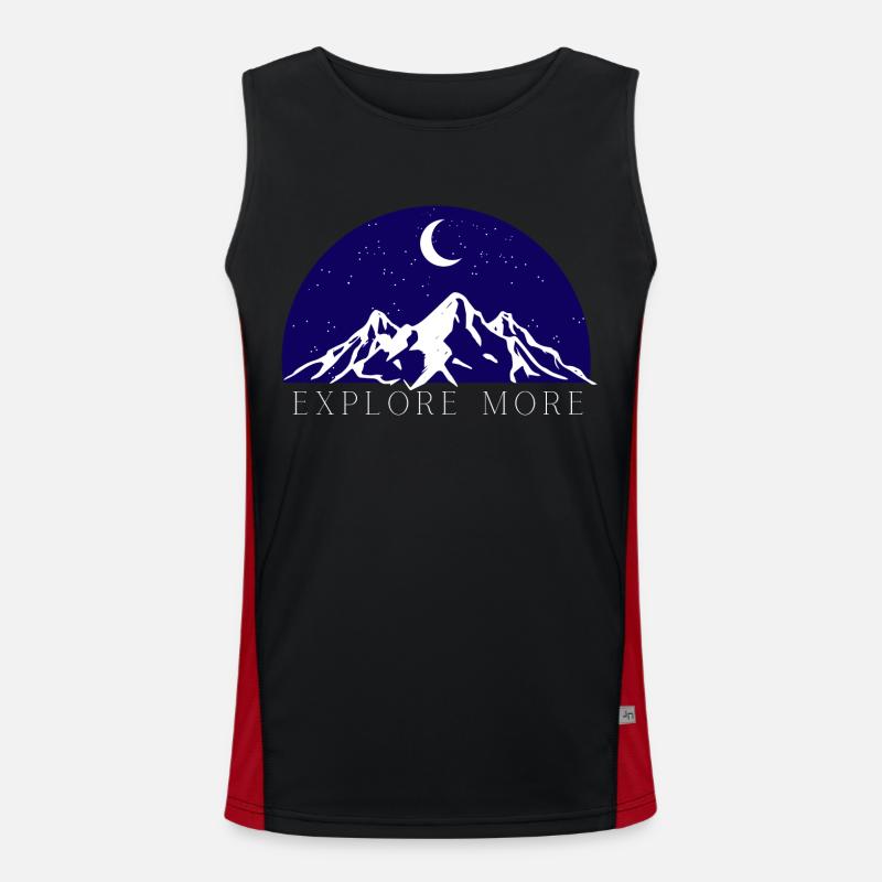 Explore more - Men's Functional Contrast Tank Top  - black/red