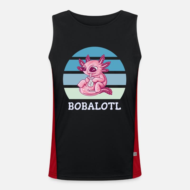 Boba Bubble Tea Axolotl Bobalotl Débardeur respirant contrasté Homme 