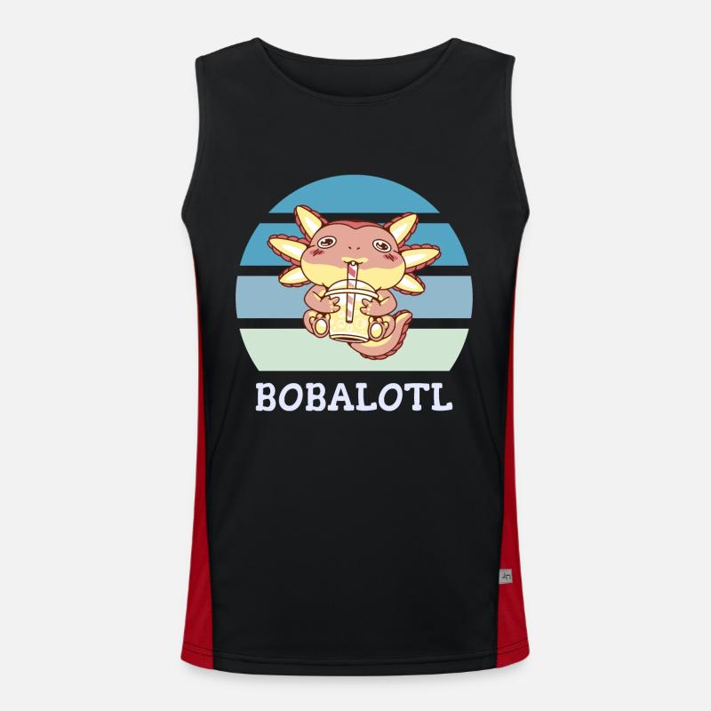 Boba Bubble Tea Axolotl Bobalotl Débardeur respirant contrasté Homme 