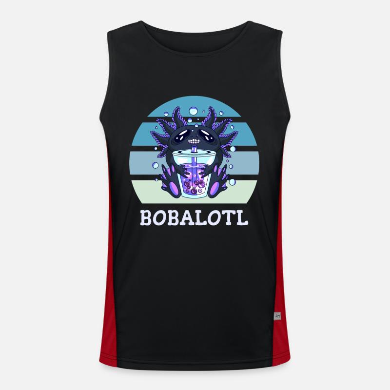 Boba Bubble Tea Axolotl Bobalotl Débardeur respirant contrasté Homme 