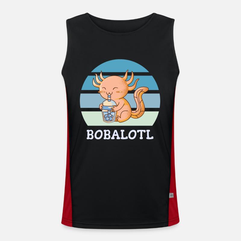 Boba Bubble Tea Axolotl Bobalotl Débardeur respirant contrasté Homme 