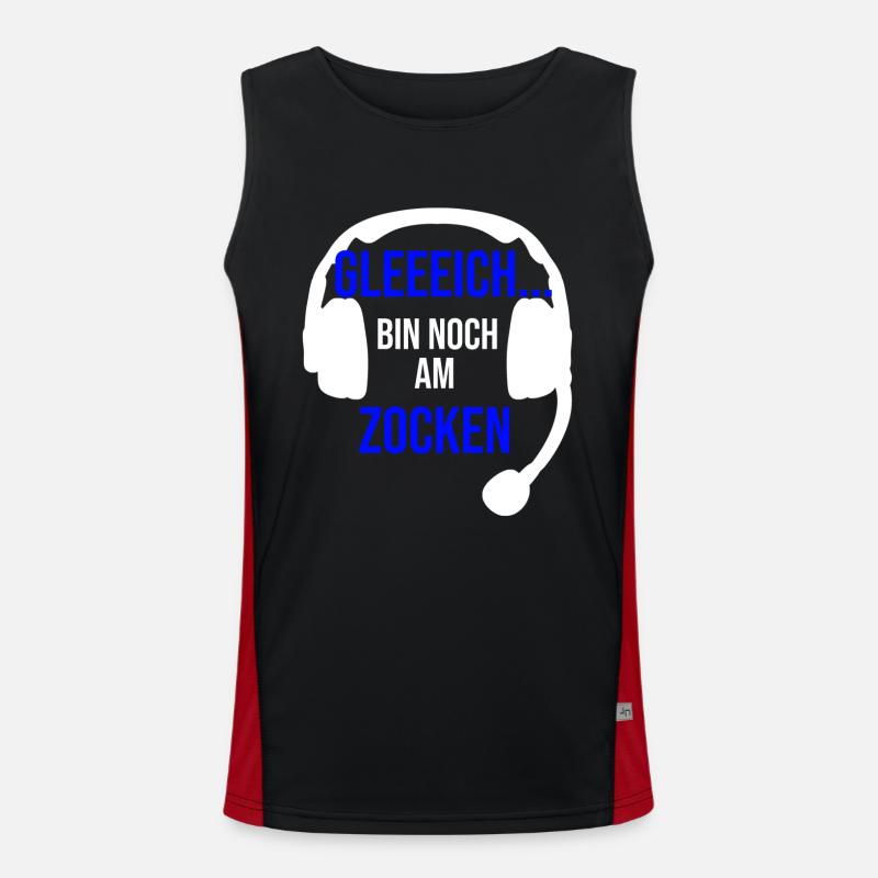 Gleich bin noch am Zocken Funktionelles Kontrast-Tank Top für Männer 