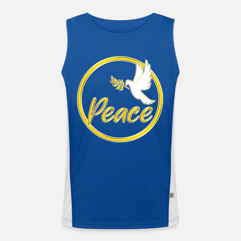 Peace Friedenstaube Friedenszeichen Statement Funktionelles Kontrast-Tank Top für Männer 