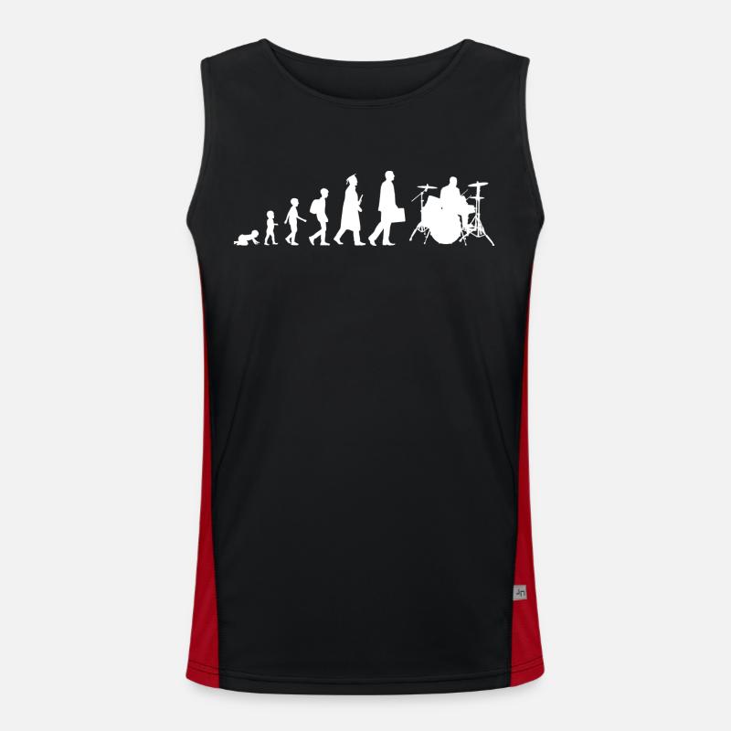 Drummer Evolution - Men's Functional Contrast Tank Top  - black/red