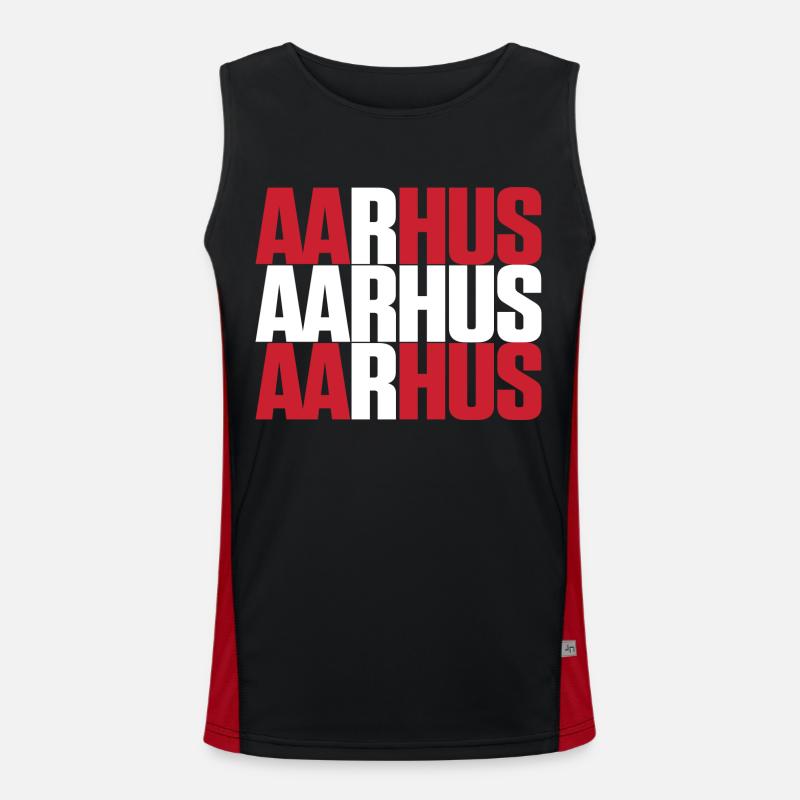Aarhus Danemark Drapeau Débardeur respirant contrasté Homme 