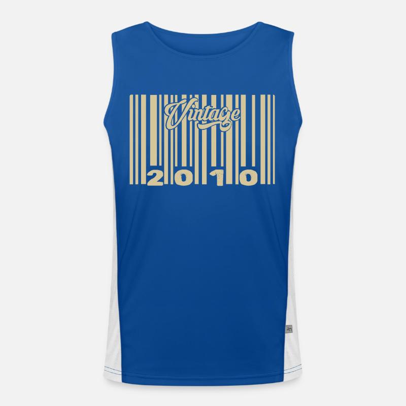 vintage 2010 Code barre 2010: Année 2025. Débardeur respirant contrasté Homme 