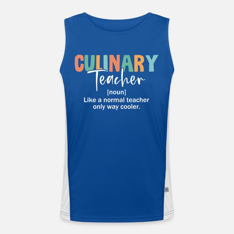 Cool Culinary Instructor Definition Men's Functional Contrast Tank Top 