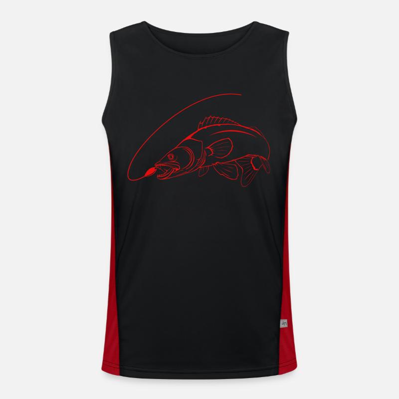 Zander mit Schnur 3 Funktionelles Kontrast-Tank Top für Männer 