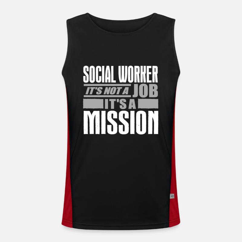 Social worker social work Men's Functional Contrast Tank Top 