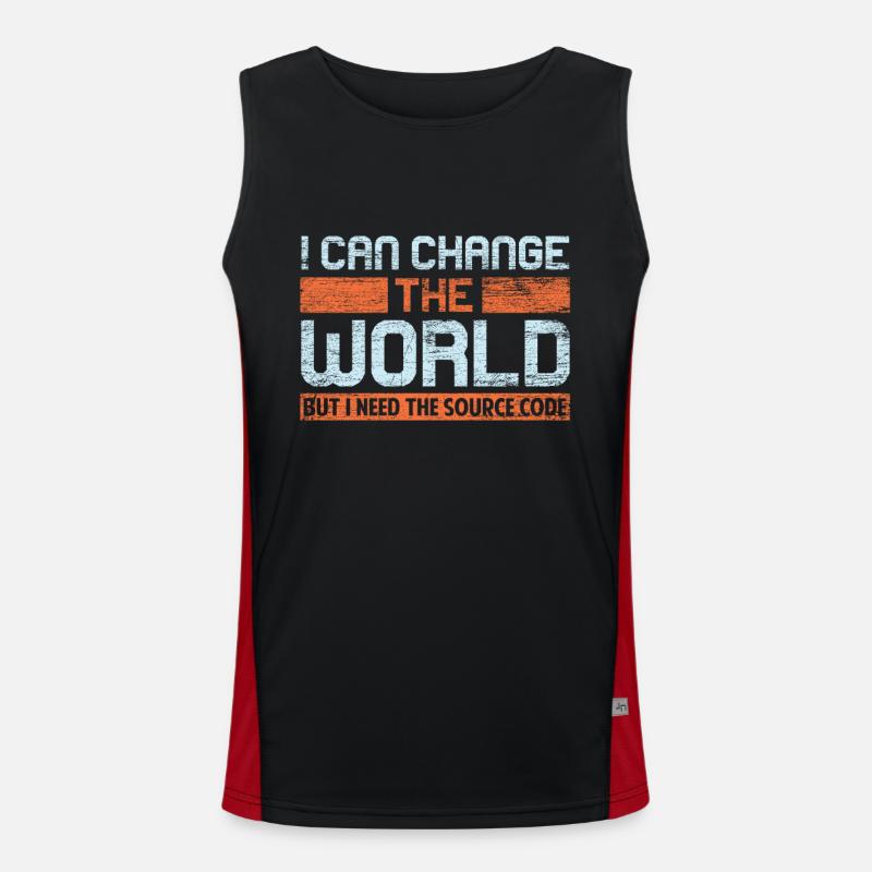 Programming Nerd Computer Science - Men's Functional Contrast Tank Top  - black/red
