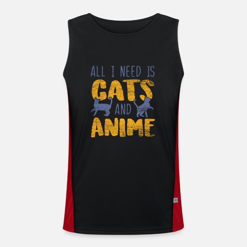 Anime et chats Débardeur respirant contrasté Homme 