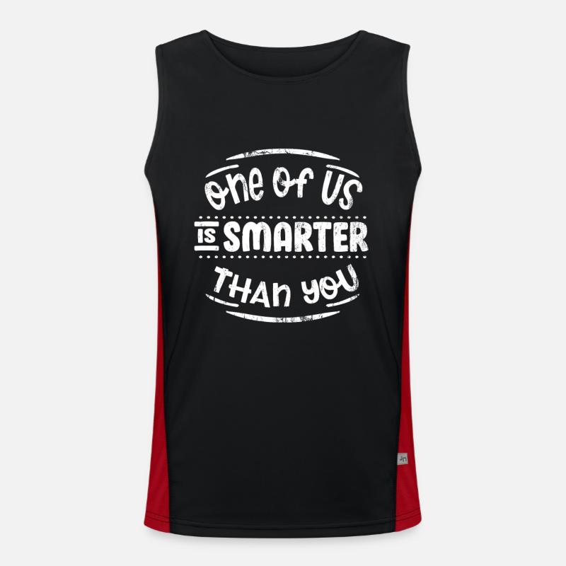 Student nerd nerd - Men's Functional Contrast Tank Top  - black/red