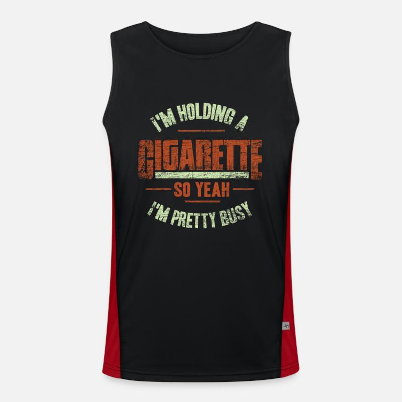Zigarette Rauchen Raucher Funktionelles Kontrast-Tank Top für Männer 