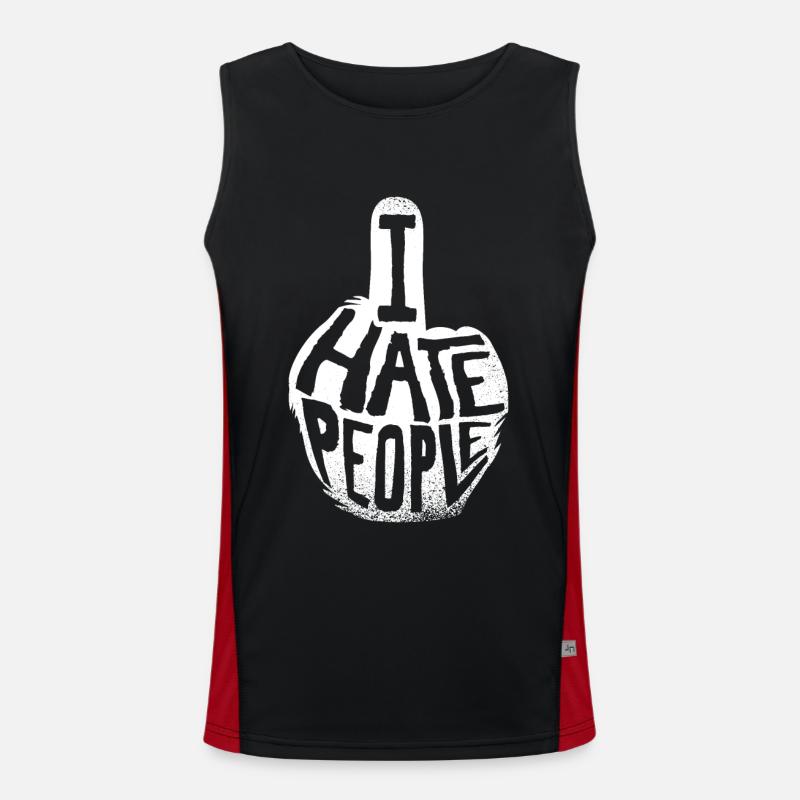 Ich hasse Menschen Funktionelles Kontrast-Tank Top für Männer 