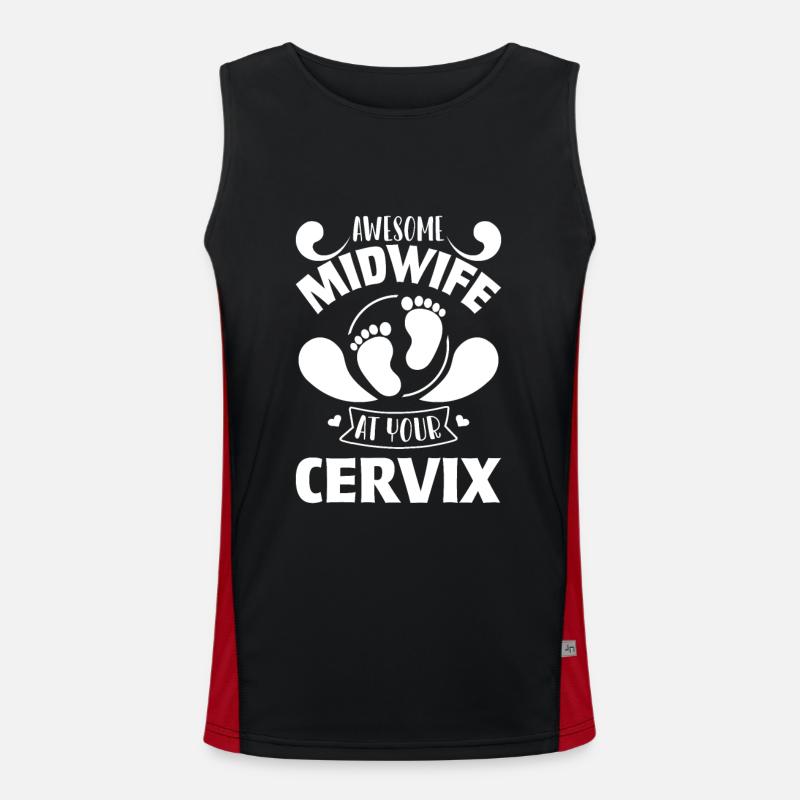 Hebamme Funktionelles Kontrast-Tank Top für Männer 