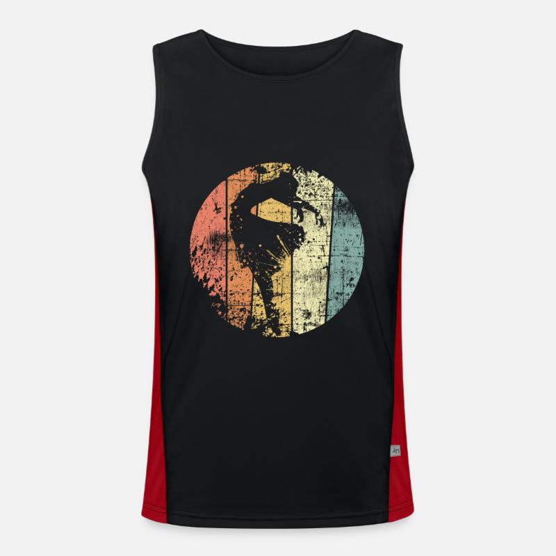 Ballet dancer dancing retro - Men's Functional Contrast Tank Top  - black/red