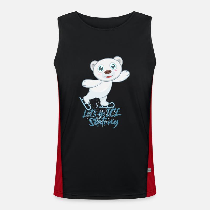 Eislaufen Schlittschuhe Eisbär Funktionelles Kontrast-Tank Top für Männer 
