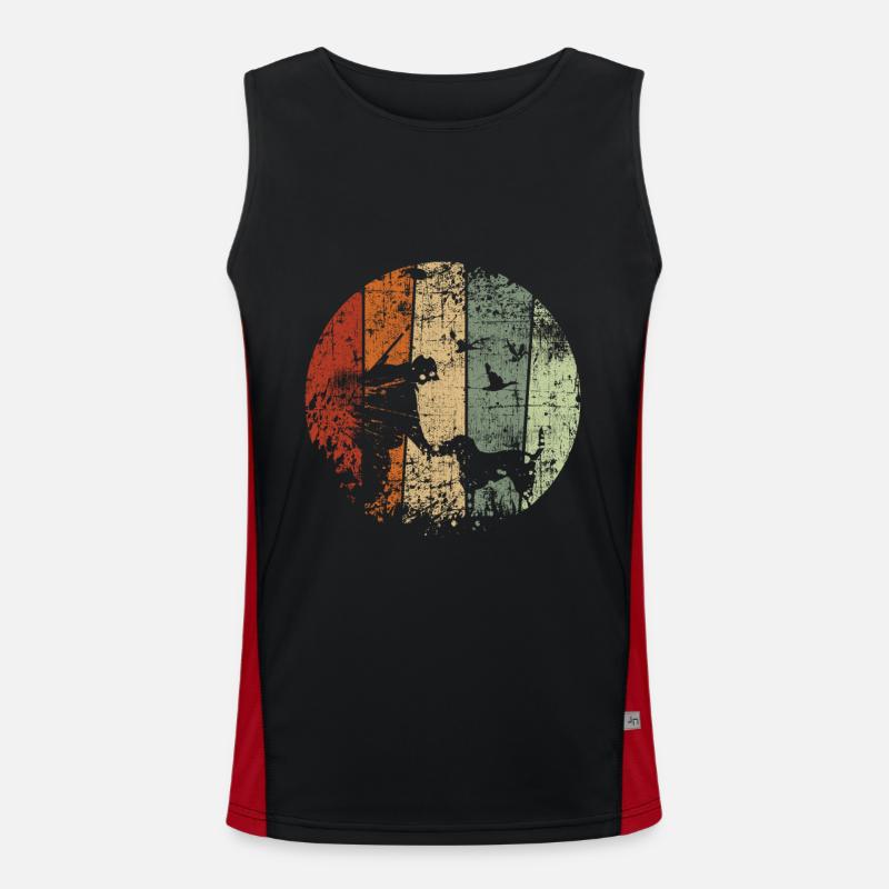 Jäger Jagen vintage Jagdhund Funktionelles Kontrast-Tank Top für Männer 