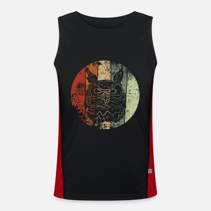 Eule Uhu vintage Funktionelles Kontrast-Tank Top für Männer 