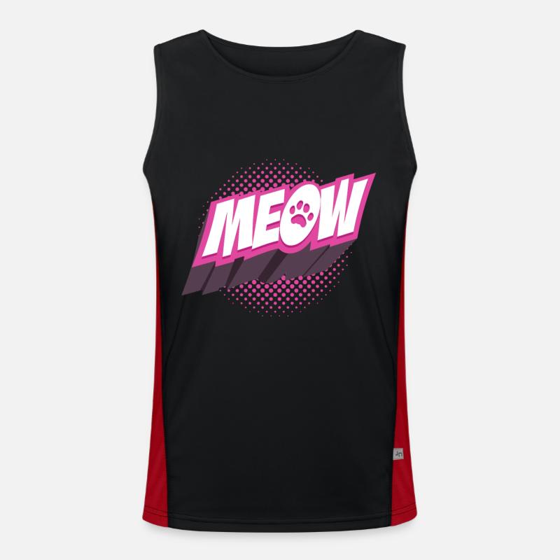 Katze Miau Funktionelles Kontrast-Tank Top für Männer 