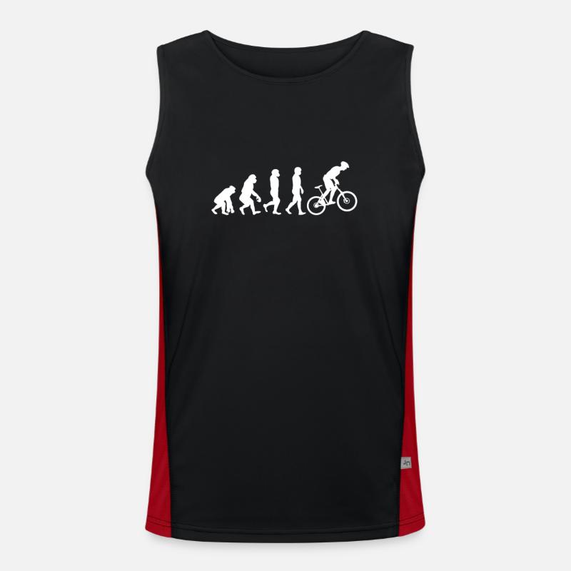 Mountain Bike Bicycle Evolution - Men's Functional Contrast Tank Top  - black/red