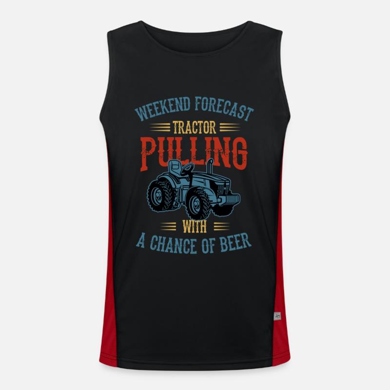 tractor pulling, tractor pulling drag, tractors, Men's Functional Contrast Tank Top 