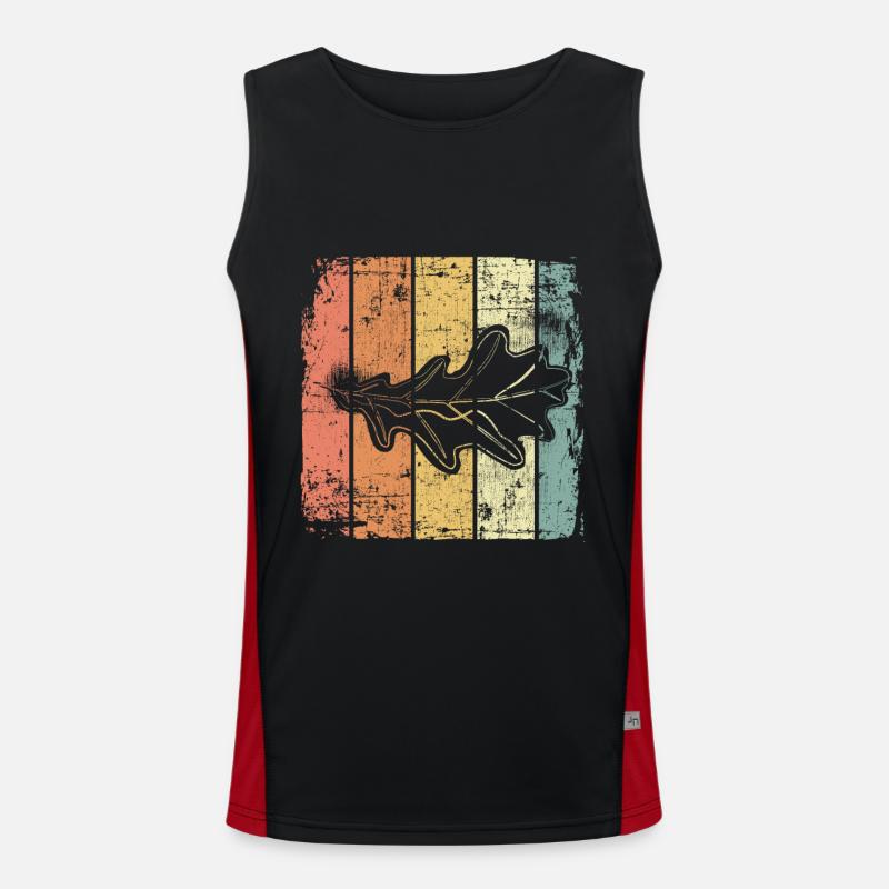 Eiche Blatt vintage Funktionelles Kontrast-Tank Top für Männer 