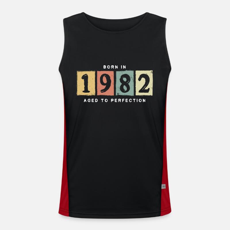 1982 Geburtstag vintage Geschenkidee Funktionelles Kontrast-Tank Top für Männer 