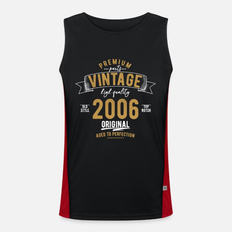2006 Birthday retro gift - Men's Functional Contrast Tank Top  - black/red