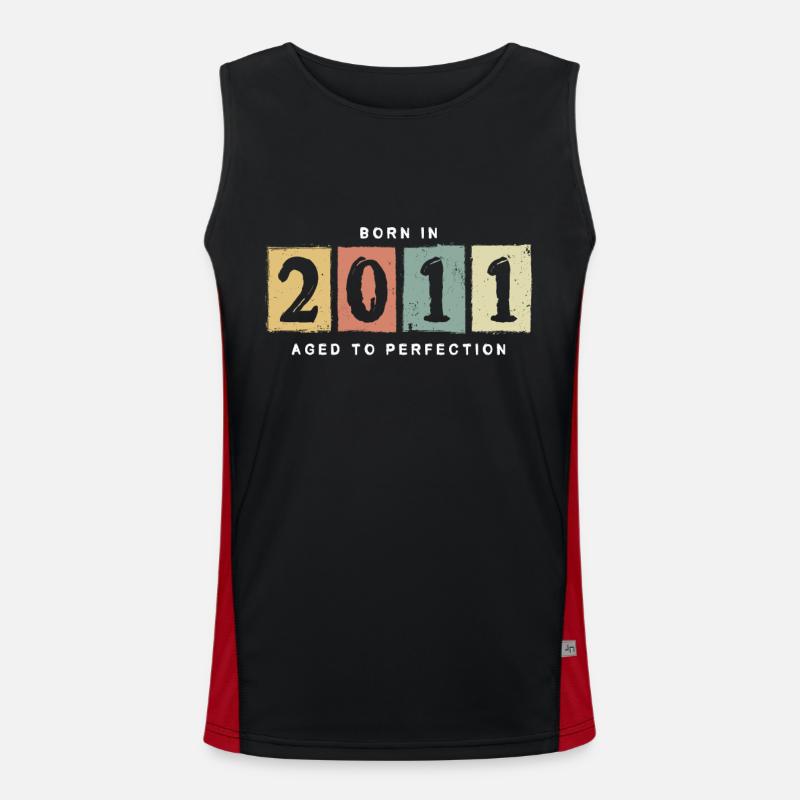 2011 Geburtstag vintage Geschenkidee Men's Functional Contrast Tank Top 