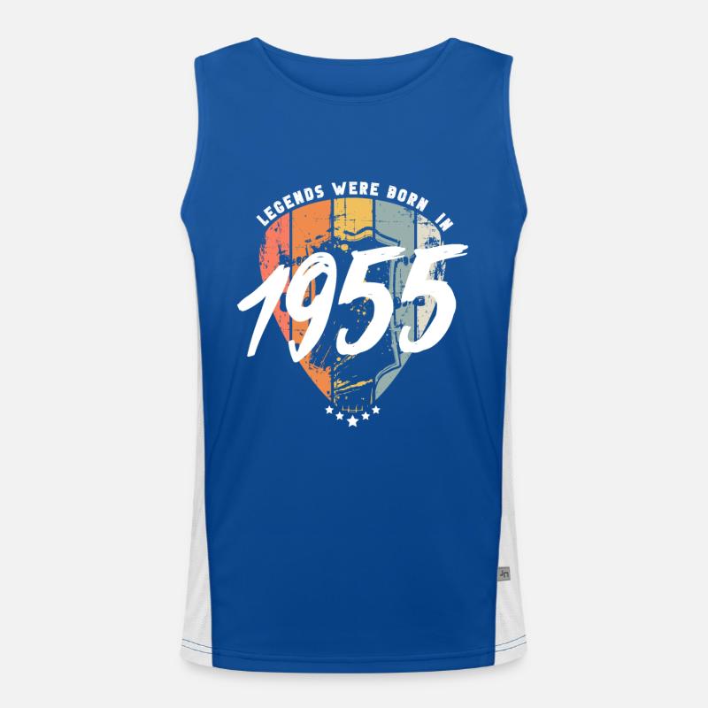 1955 Geburtstag Gitarre Gitarrist Funktionelles Kontrast-Tank Top für Männer 