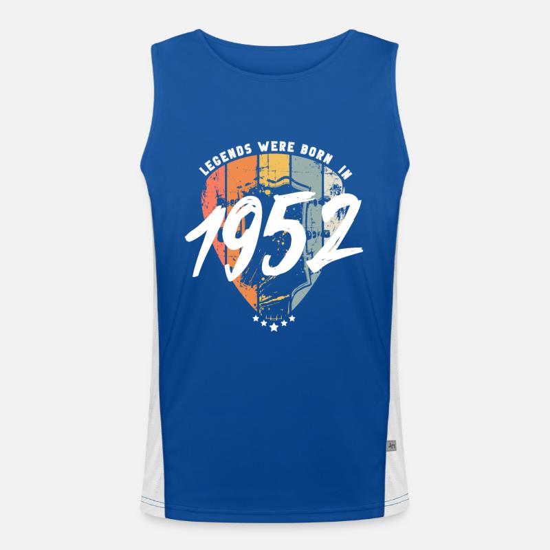 1952 Geburtstag Gitarre Gitarrist Funktionelles Kontrast-Tank Top für Männer 